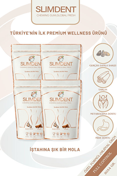 SLIMDENT Full Control - Fonksiyonel Wellness Sakızı-Damla Sakızı ve Tarçınlı-...
