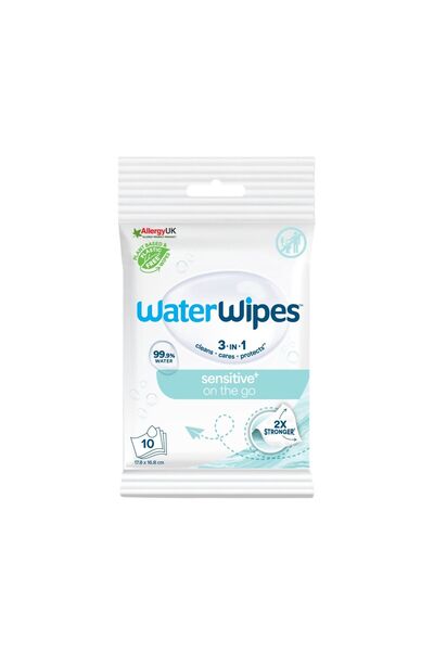 WaterWipes On the Go, ΝΕΑ Sensitive+, Πακέτο Προσφοράς 10x10 Μαντηλάκια (100 ...