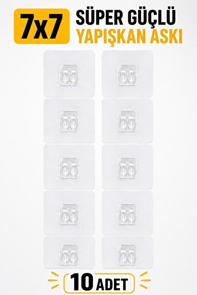 Kitchen Smile 10 Adet 7x7cm Yedek Süper Güçlü Yapışkanlı Askı