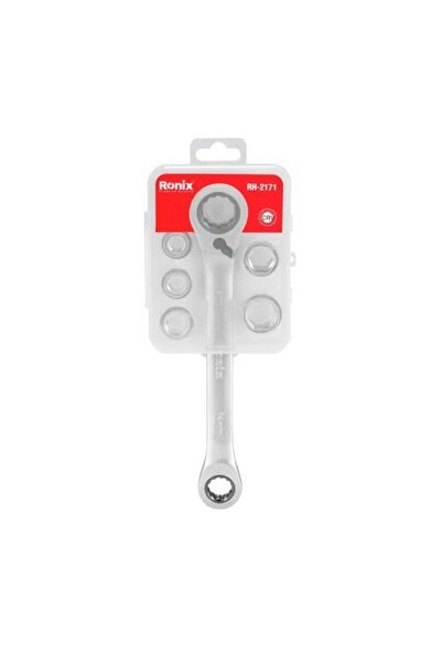 Ronix RH-2171 7-in-1 Ratcheting Wrench Set 14/19mm CR-V, German Engineering