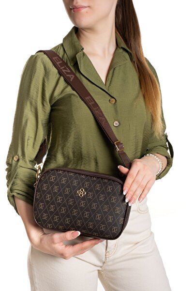 Newish Polo Γυναικεία τσάντα χειρός και ώμου με μακρύ λουράκι από ύφασμα με σ...