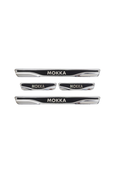 BRSPLAST Opel Mokka Uyumlu Kapı Eşiği Karbon Krom 4 Parça