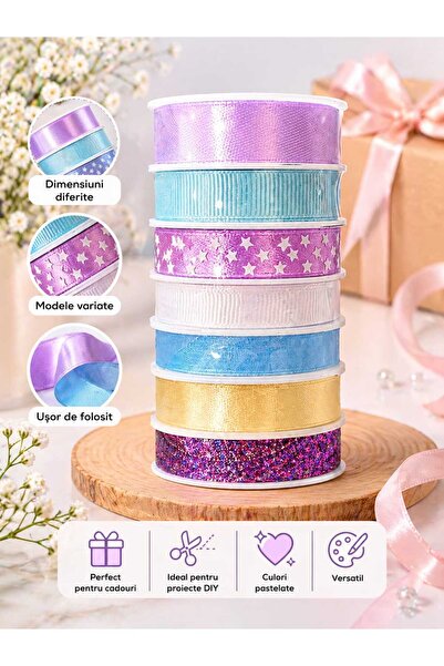 Home Set of decorative ribbons in pastel colors