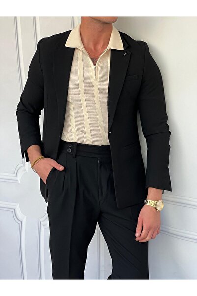 MODEFENDİ Special Series 100% Gofre Fabric Italian Cut Pleated Modern Fit Suit