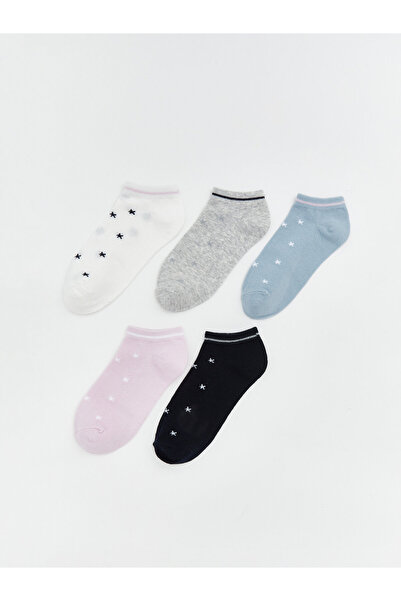 LC Waikiki Șosete de damă tip botine cu model de stele, pachet de 5
