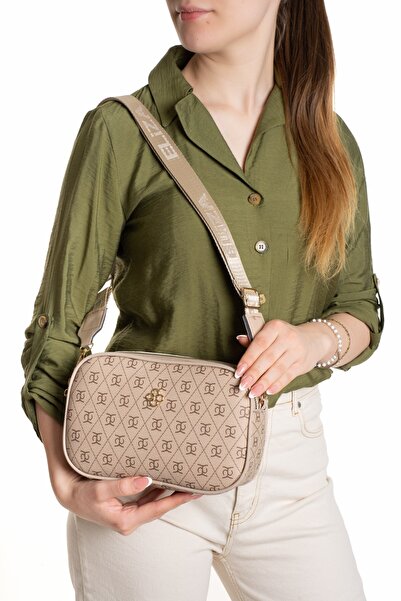 Newish Polo Γυναικεία τσάντα χειρός και ώμου με μακρύ λουράκι από ύφασμα με σ...