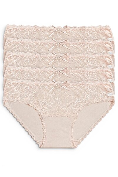 missblue moon Ψηλόμεσο δαντελωτό γυναικείο εσώρουχο Bato 5 τεμαχίων 5600