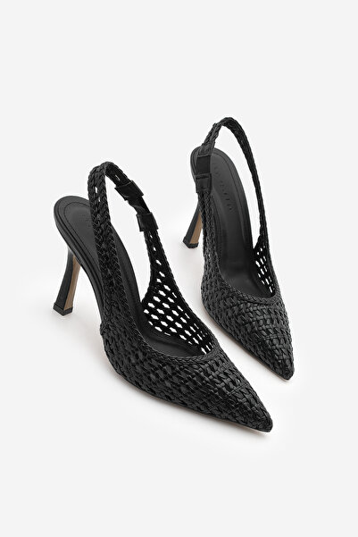 Marjin Γυναικεία παπούτσια στιλέτο με μυτερή μύτη, ανοιχτή πλάτη, πλεκτά στο ...