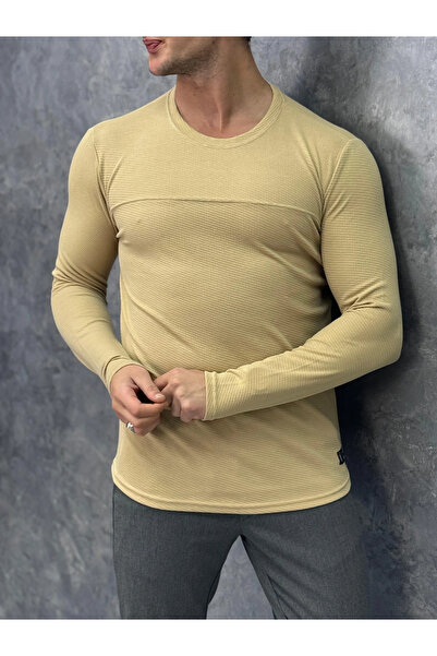 MODEFENDİ Cotton Open Sweatshirt with Side Knitted Detail