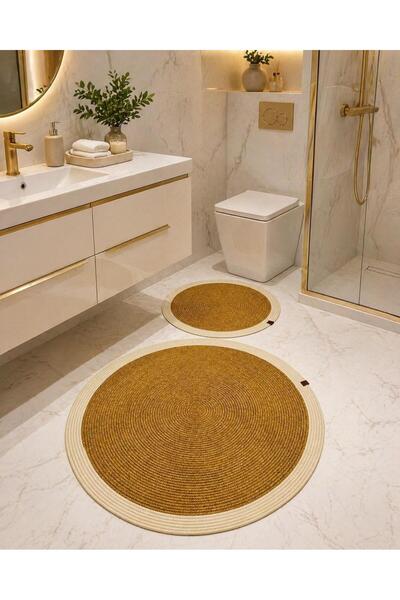 JÜTEX HOME Jute, Wicker, Bathroom Mat Set, Bathroom Basket Set, Toilet Seat S...