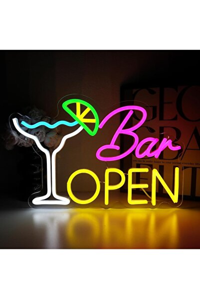 Slasa Bar Open Neon Sign 30x40 cm Multicolor LED Wall Decor Display 6mm Acryl...