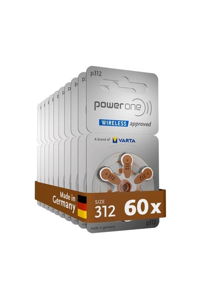 lana med علبة بطارية سماعة الاذن باور وان الماني power one p312