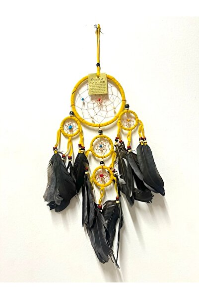 Barc Shop Rüya Kapanı 12 Cm Dream Catcher Sarı Duvar Dekorasyon Düş Kapanı Ge...