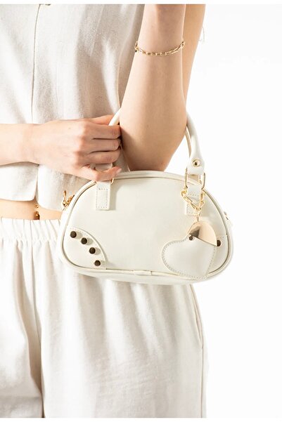 grand coco Γυναικεία κομψή τσάντα χεριού και ώμου σε κρεμ χρώμα