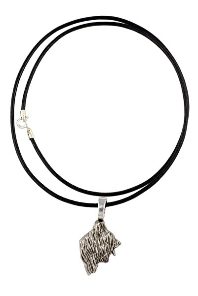 Art - Dog Briard, Berger de Brie - Dog necklace, silver-plated pendant for th...