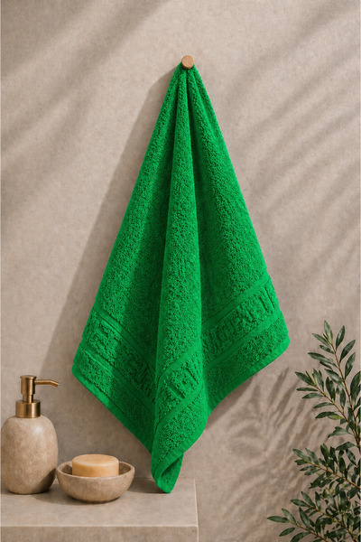 ET Collection Prosop de baie CAIAN grecesc, bumbac, alb, 70 x 130 cm, 500 g/mp