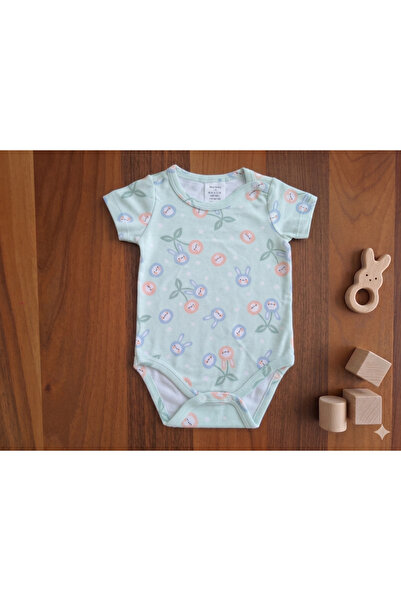 Nimini Kids 100% Cotton Short Sleeve Snap Fastener Baby Bodysuit