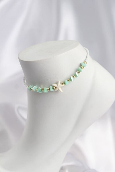 naque Water Green Color Sea Star Motif Anklet - Tj-Hh1676