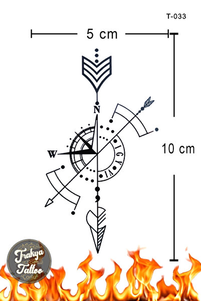 Trakya Tattoo 1-2 Hafta Kalıcı Minimal Pusula Geçici Dövme