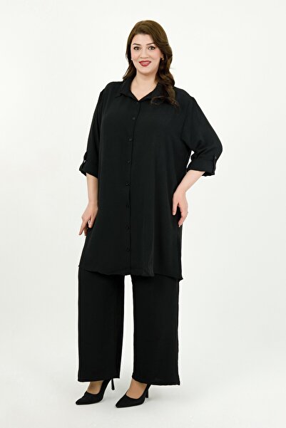 By Alba Collection Γυναικείο Μαύρο Σετ Παντελόνι Τουνίκ Ayrobin σε Μεγάλο Μέγ...