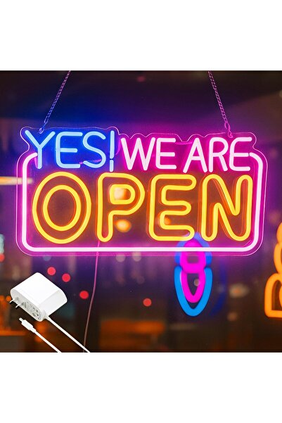 Slasa YES WE ARE OPEN Neon Sign 20x30 cm LED Wall Display Sign 6mm Acrylic Base