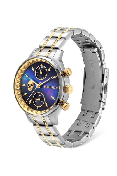 Police PL16075BSTG/46M Banff Chrono Two-tone / Blue Women's watch||34MM