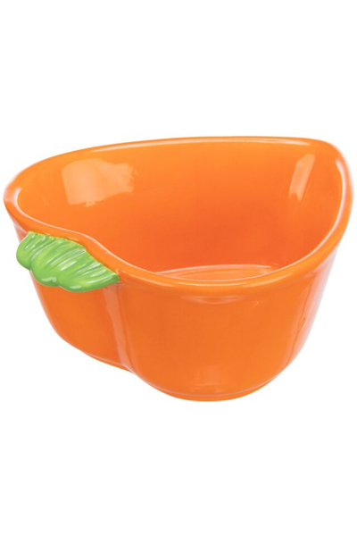 Trixie Ceramic Bowl for Rodents, Carrot Shape, 180 ml / 12x11 cm, Orange, 60756