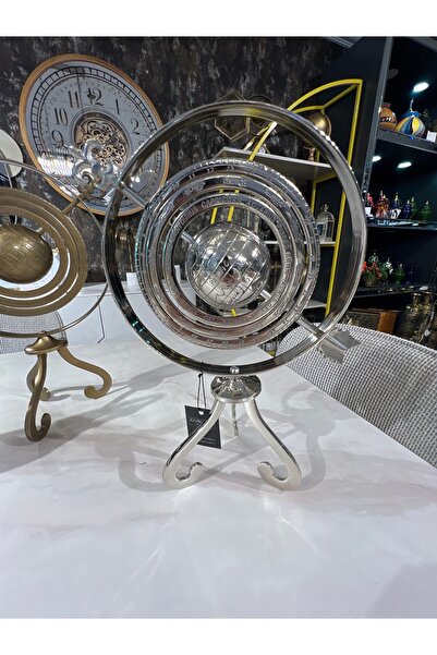 KARCILAR HOME STORE Map with Silver Metal Rotation 25 X 36 cm