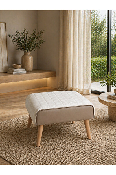 Pure Home Leo Puf Ahşap Ayaklı