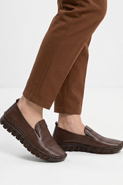 AYAKMOD Premium καφέ γνήσιο δέρμα γυναικεία παπούτσια casual 44410 Z