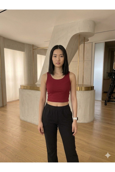 THE WHITE Γυναικεία μπλούζα με χοντρές τιράντες και ριμπ όψη, βασική μπλούζα