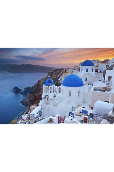 media Πίνακας σε καμβά Σαντορίνη το βράδυ, 60 x 40 εκ.