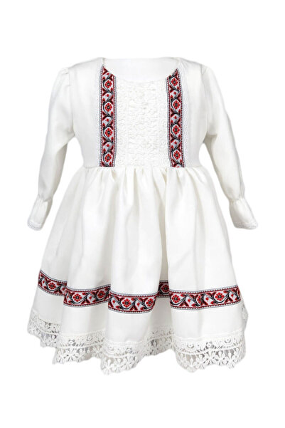 fantasialand Rochie botez traditionala, model Ilinca, culoare alb