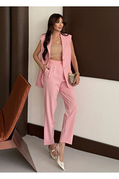 GAMZE ALPTEKİN Σετ παντελόνι με επένδυση μάρκας Zr Model - Παντελόνι Carrot Μ...