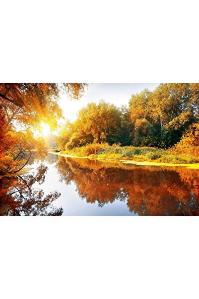 media Tablou canvas Apus de soare pe rau, 105 x 70 cm