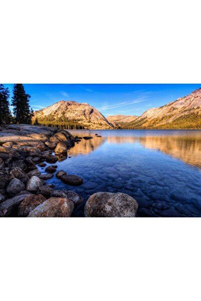 media Πίνακας σε καμβά: Μπλε λίμνη στα βουνά, 60 x 40 εκ.