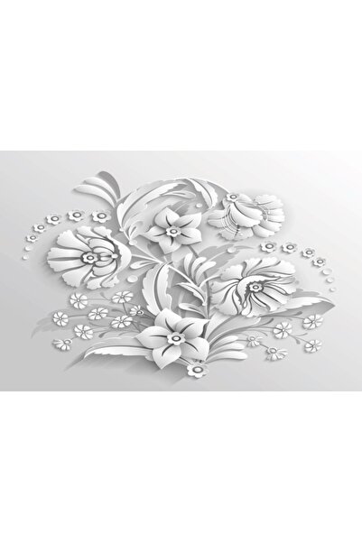 media Ανάγλυφος πίνακας σε καμβά με λουλουδάτο μοτίβο, 60 x 40 εκ.