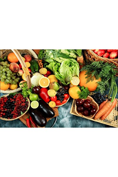 media Πίνακας σε καμβά Λαχανικά και φρούτα, 45 x 30 εκ.