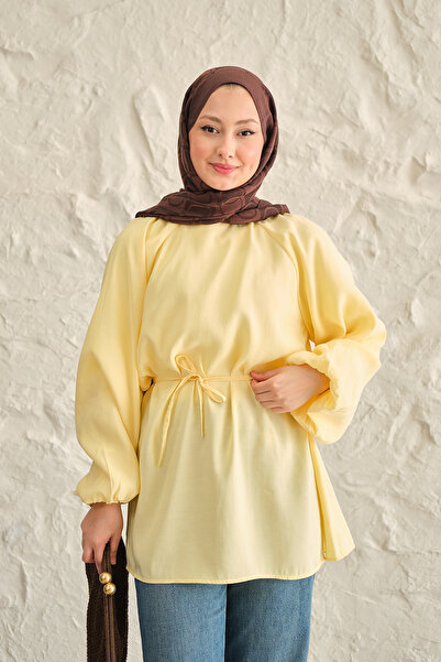 LOCCO تونيك نسائي برباط خصر باللون الأصفر