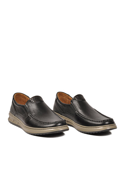 UMARO 024 m Black-Beige Genuine Leather Men's Casual Shoes