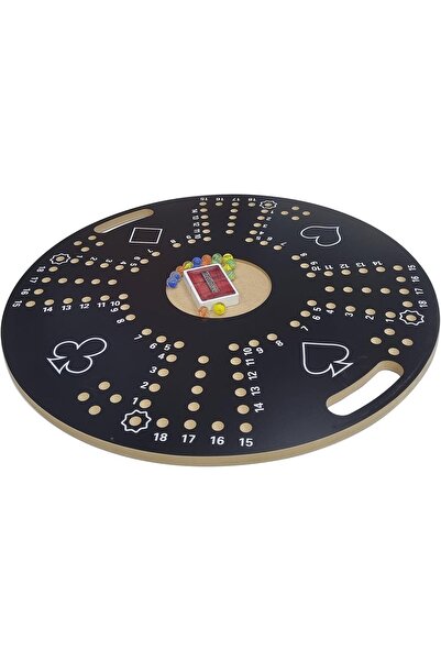 Rosymoment Jakaroo Wooden Board Card Game - 60x60cm Round-Shaped Premium Quality Game Board for Strategic Gamep