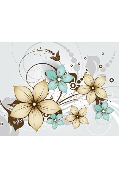 media Tablou canvas Flori crem si verzi, 60 x 40 cm