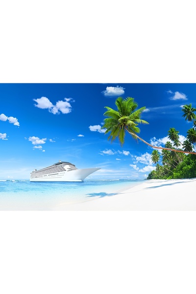 media Πίνακας σε καμβά: Κρουαζιέρα στο νησί με φοίνικες, 75 x 50 εκ.