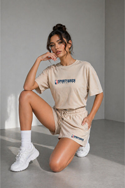 Rich Γυναικείο βαμβακερό αθλητικό & πολυτελές κοντομάνικο μπλουζάκι oversize ...