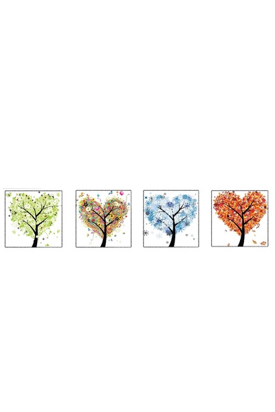 media Tablou canvas, set 4 buc pomi1, 70 x 70 cm