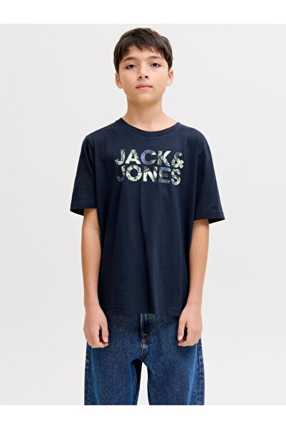 Jack & Jones Μπλουζάκι με στρογγυλή λαιμόκοψη για αγόρια, με στάμπα λογότυπο,...