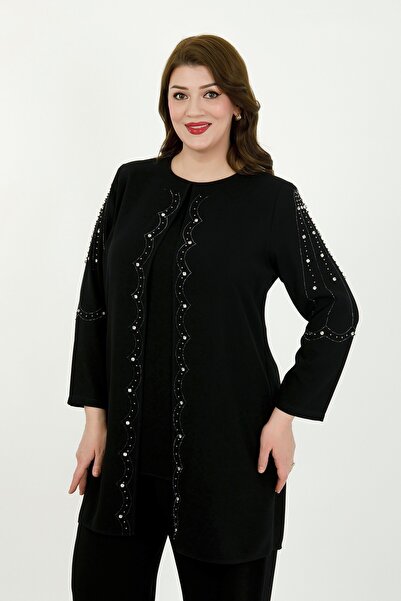 By Alba Collection Γυναικείο Κομψό Σετ Βραδινού Φορέματος Διπλό Μεγάλο Μέγεθο...