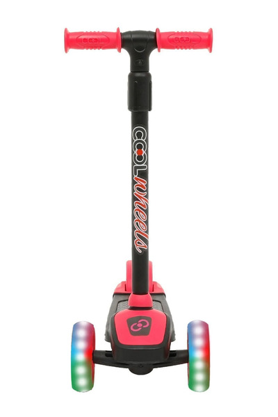 Kibiy Led Işıklı 3 Tekerlekli Yükseklik Ayarlı PEMBE Scooter
