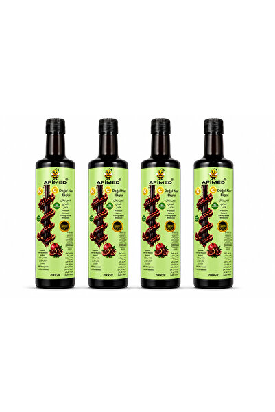 APİMED 100% Pomegranate Syrup 4*700Gr Natural Pomegranate Syrup Without Addit...