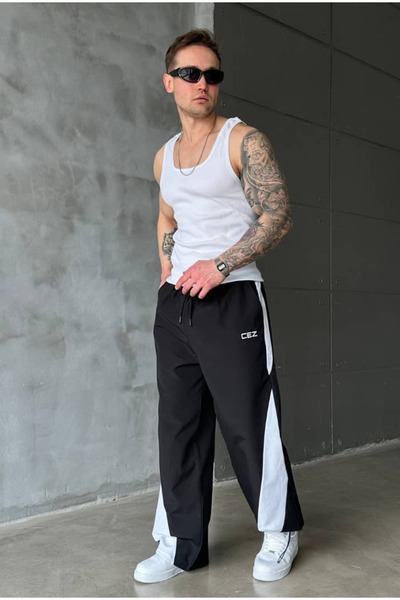 cezstudio Cez Nakış Detaylı Extra Baggy Stoper Paraşüt Eşofman Altı